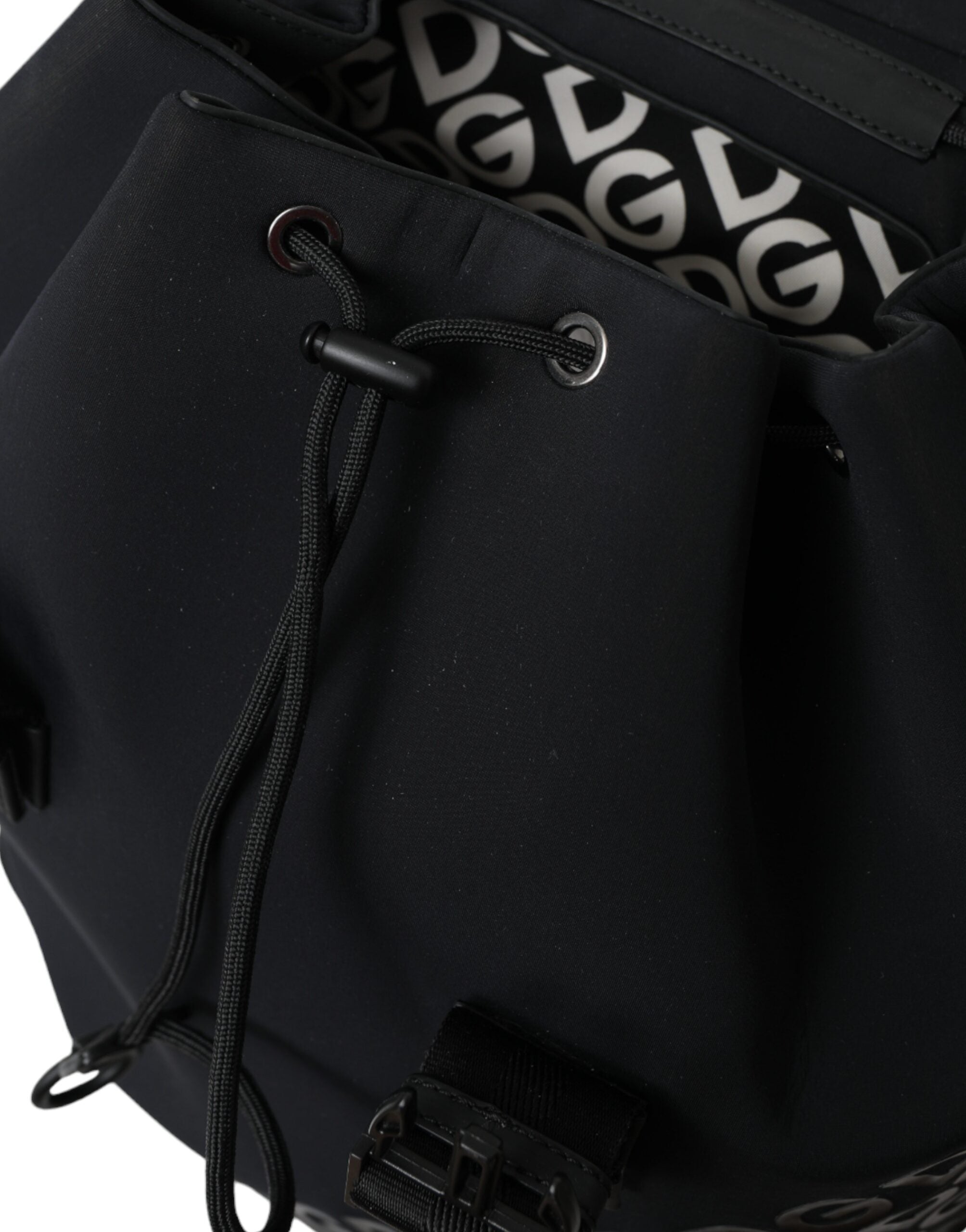 Dolce & Gabbana Siyah Neopren Naylon DG Logolu Okul Sırt Çantası
